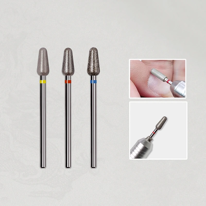 Diamond Milling Cutters For Manicure, Removing Exfoliating Nail Drill Bits Conical Shape Manicure Polishing Accessories Tools