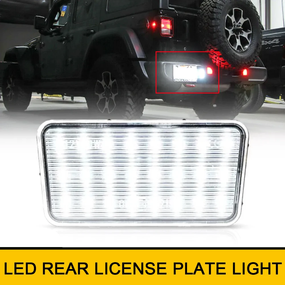 Para jeep wrangler jl 2017-2022 carro reverso led número luzes da placa de licença sem erro cauda pára-choques parar lâmpada 6000k