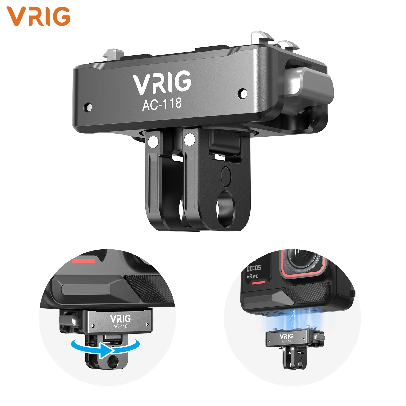 VRIG VRIG Metal Magnetic Quick Release Base Foldable Dual Claw Mount For Insta360 Ace Pro Ace Pro2 X5 X6 Action Camera Accessories - Aliexpress Deal