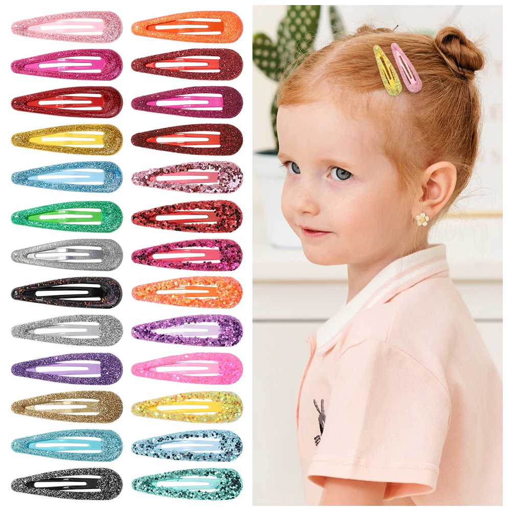 

30pcs Random color Water Droplet Type BB Hair Clip Oil Droplet Cat Eye Bangs Barrette Random DIY Color Wholesale Headwear Gifts