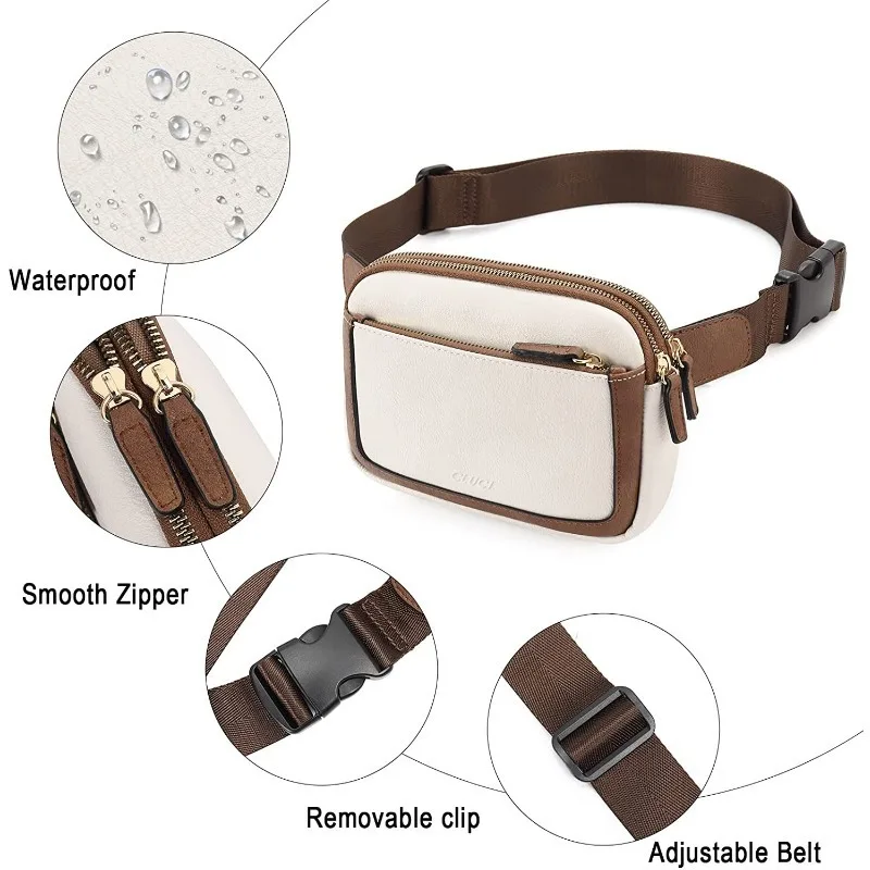 Waist Bag Women Crossbody Bag Belt Bag Adjustable Strap Fashion Casual Leather Female Pack Ladies Messenger Shoulder Bag Travel