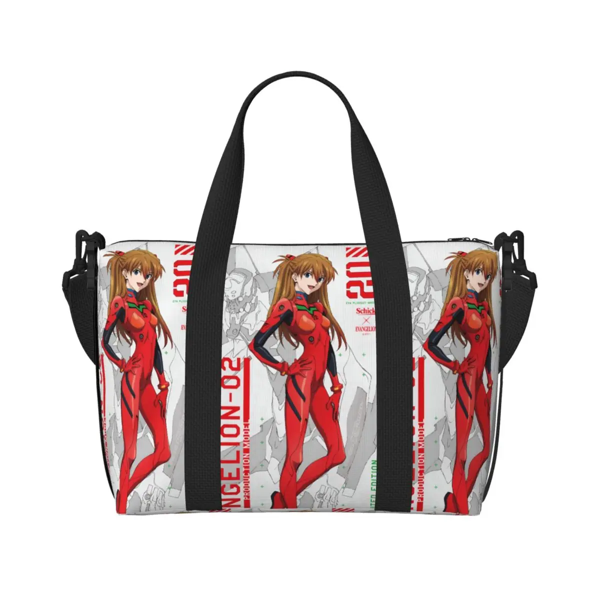 

Custom E-Evangelions Tote Bag for Women Large Capacity Mecha Style Doomsday Animation Gym Beach Travel Bags