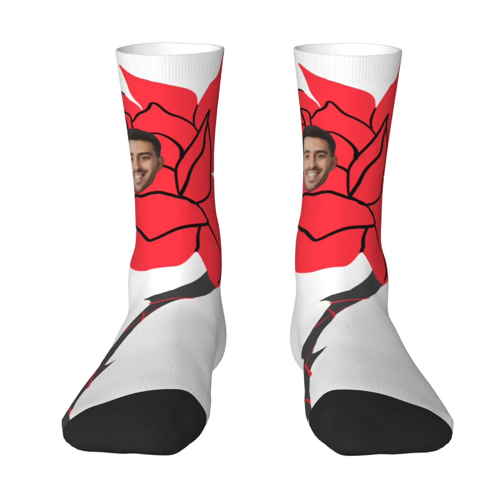 Quirky Customized avatars A rose for you  socks men  cycling socks  happy socks