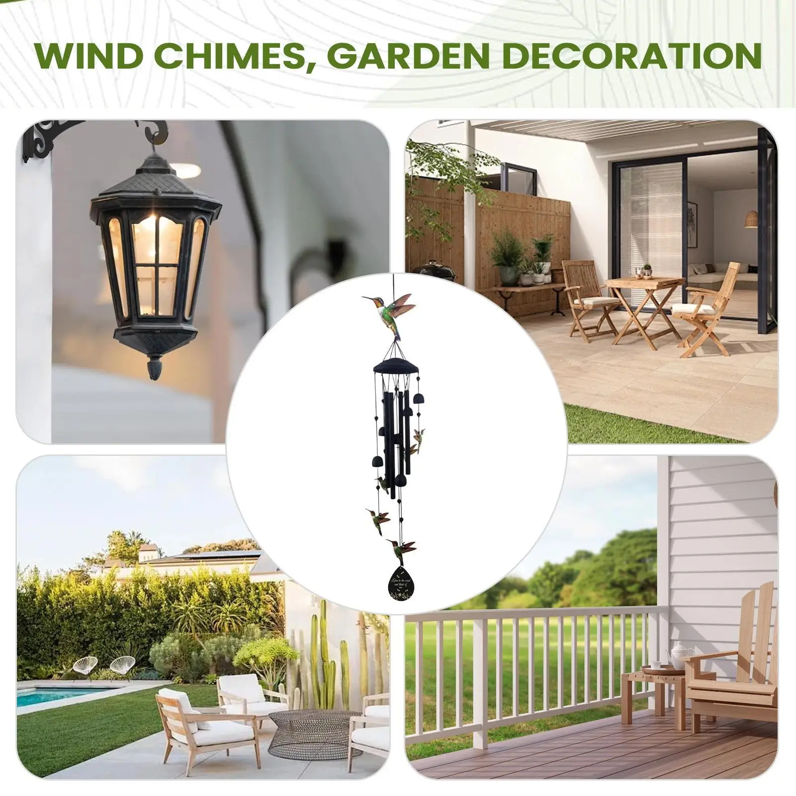 Large Wind Chimes 98cm Weatherproof Garden Decor Metal Wind Chimes Yard Art For Patio Porch Pathway Home Balcony Farmhouse