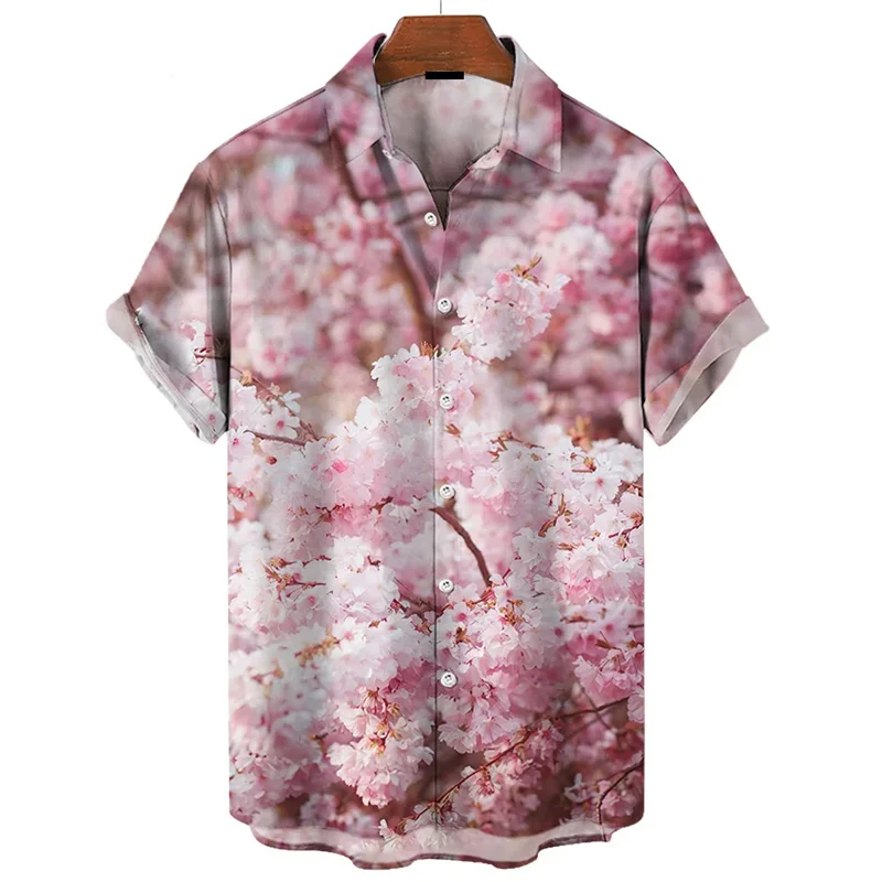 2024 Hawaiian Shirts For Men Summer Casual 3d Print Floral Short Sleeved Tops Oversized Shirt Beach Party Street Button Blouse