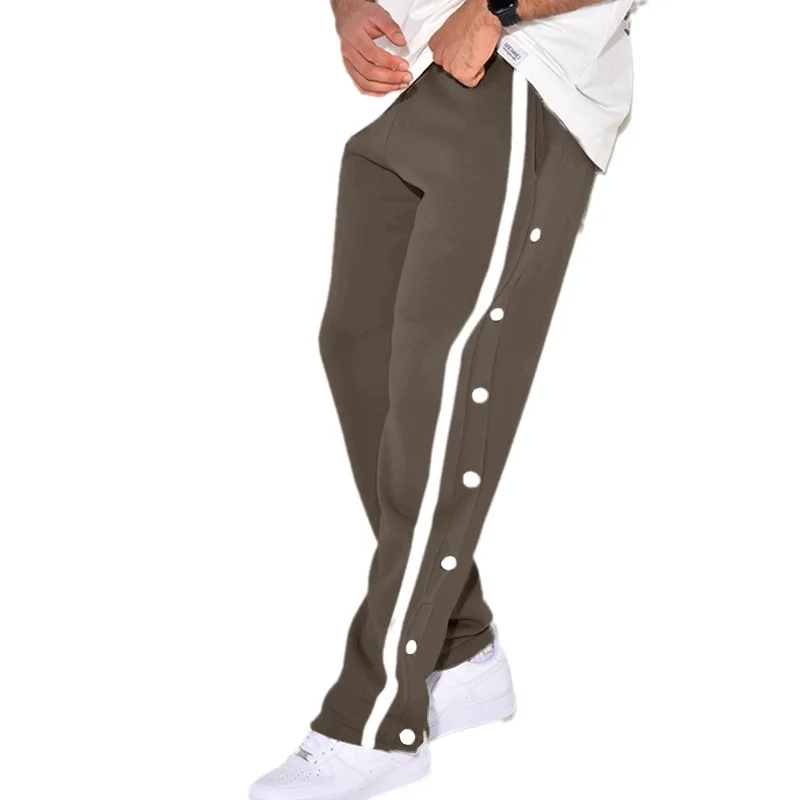

Casual Sports Buttoned Trousers for Men Autumn New Loose Straight Drawstring Large Size Trousers
