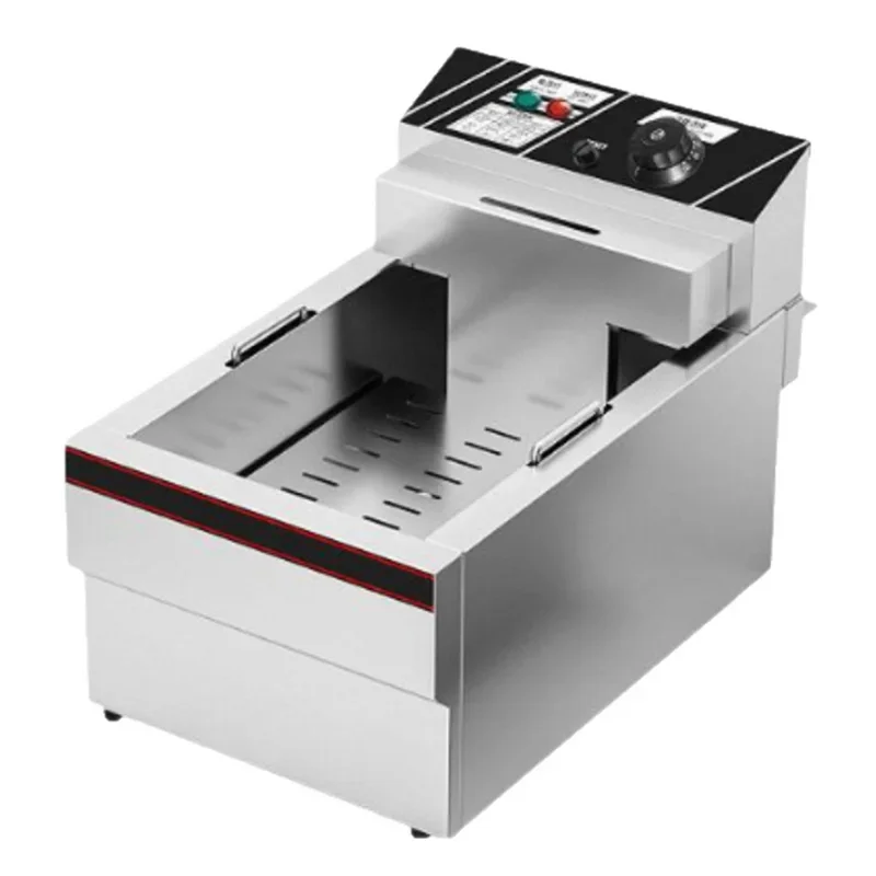 Electric Automatic Lift-Type Fryer, Double-Tank Fryer, for Fried Chicken/French Fries, 4.5KW Cooking Equipment, Food Processing