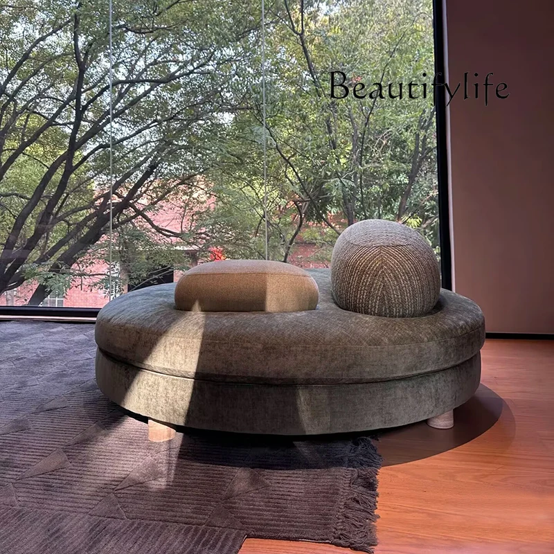 

French cream wind pebble sofa living room simple light luxury special-shaped high-end designer