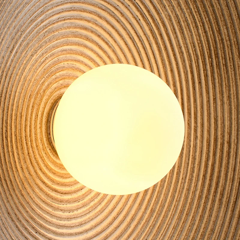 Wabi-sabi Wall Mounted Light for Bedroom Bedside Wall Lamp Hotel Background Decoration Light Fixtures Vintage Resin Round Circle image 6