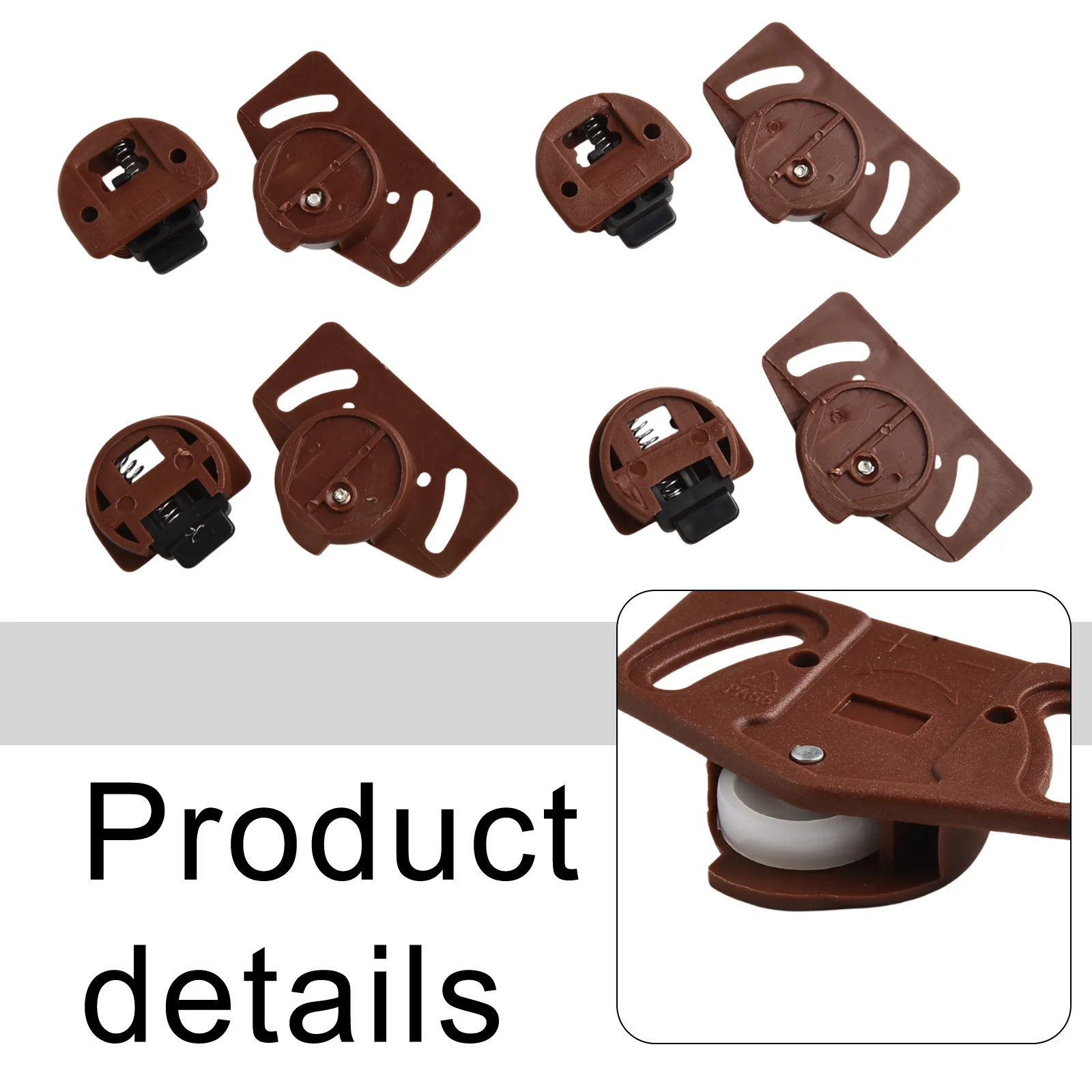 4/8 Pair Cabinet Sliding Door Gear Wheel And Sliding Door Guide Furniture Wardrobe Roller Brown (white Wheel) PA Plastic,Nylon