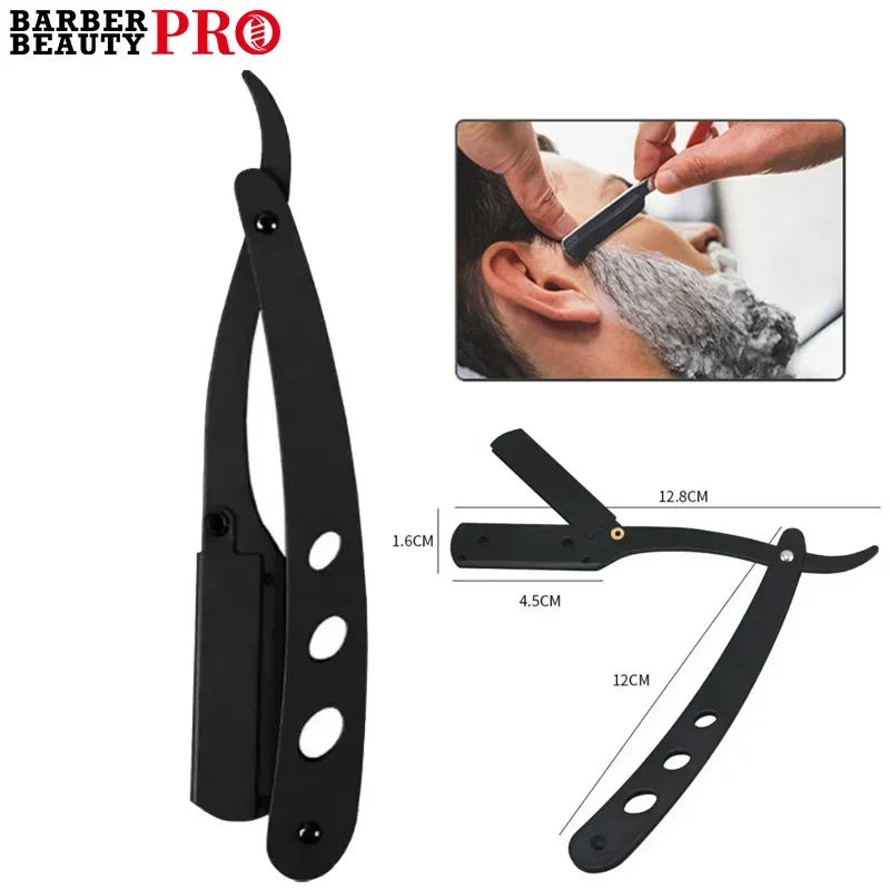 Maquinilla de afeitar de acero inoxidable para Barbero, soporte para Cuchillo de peluquería, maquinilla de afeitar Manual, soporte para Cuchillo de corte facial