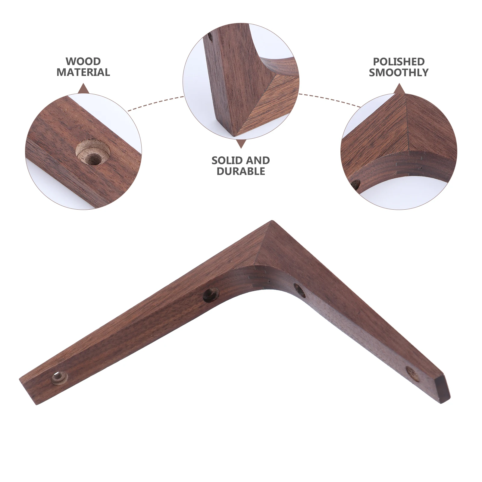 الصلبة الخشب الجرف بين قوسين الجوز الأسود دعم للأرفف العائمة الحائط حامل اكسسوارات الديكور المنزل الأجهزة تصاعد