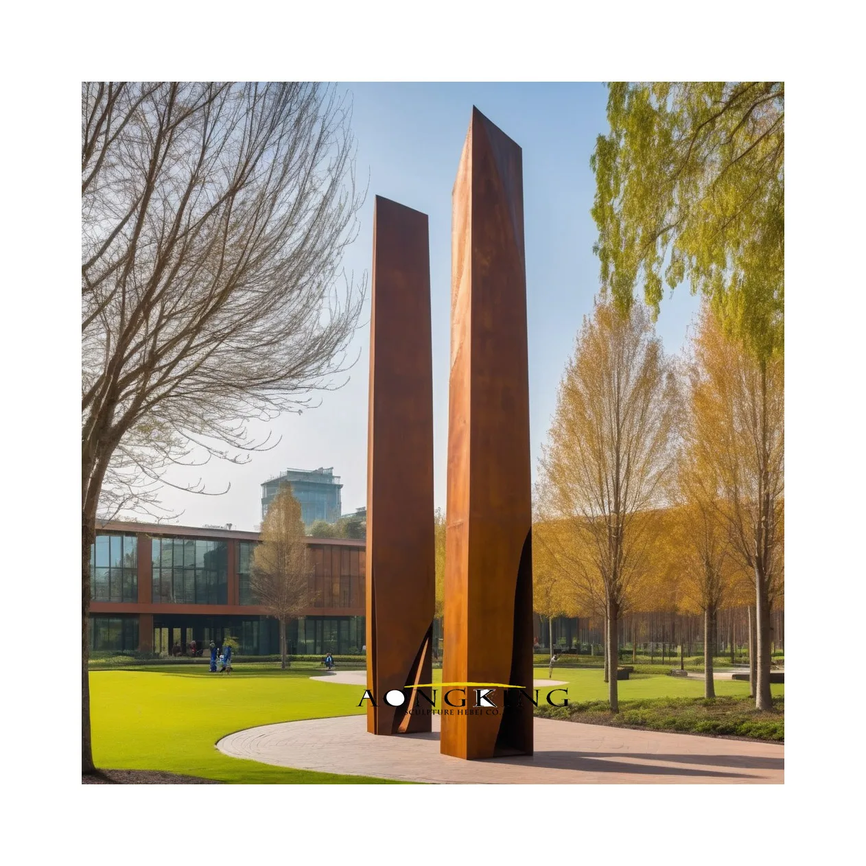 Garten Metallstapel Rost Koten Stahl riesige Blumenskulptur