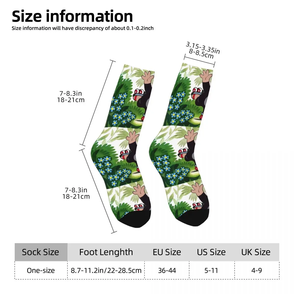 The Little Mole Kawaii Socks School Cartoon Pattern Socks