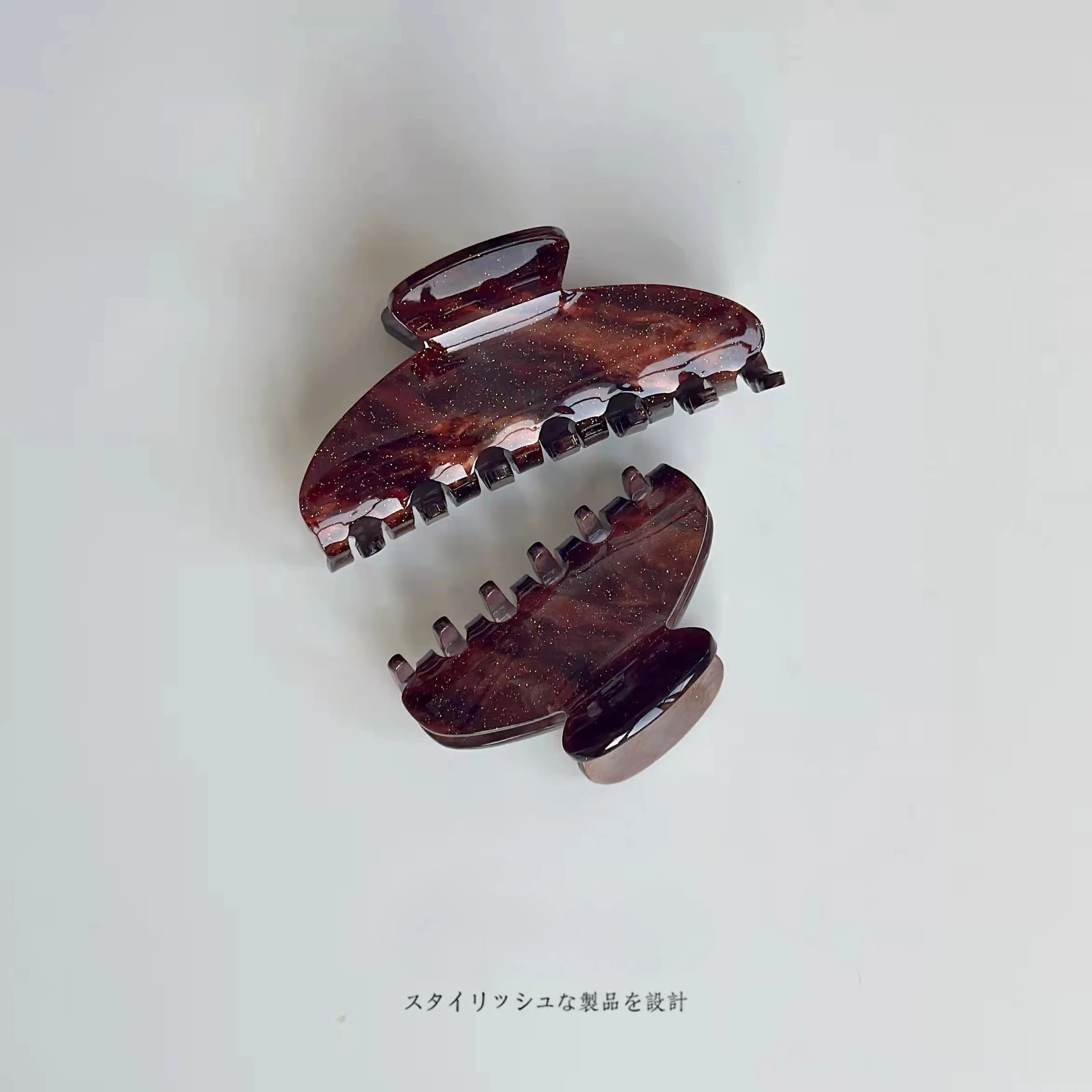 НОВЫЙ осенне-зимний коричневый коготь для волос «Звездное небо» 10 см, большие ацетатные заколки для волос, модные заколки для волос для женщин и девочек, аксессуары для волос