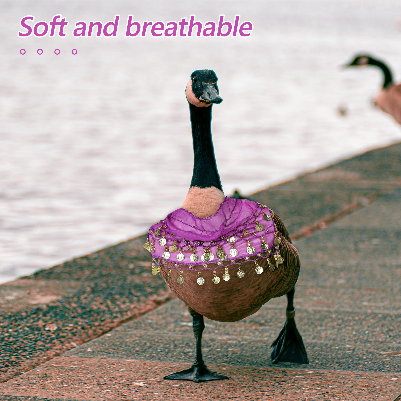 

1Set Animal Costume Set Stylish Lawn Goose Outfit with Vibrant Headscarf and Hip Scarf for Parties Holidays Fun Wear