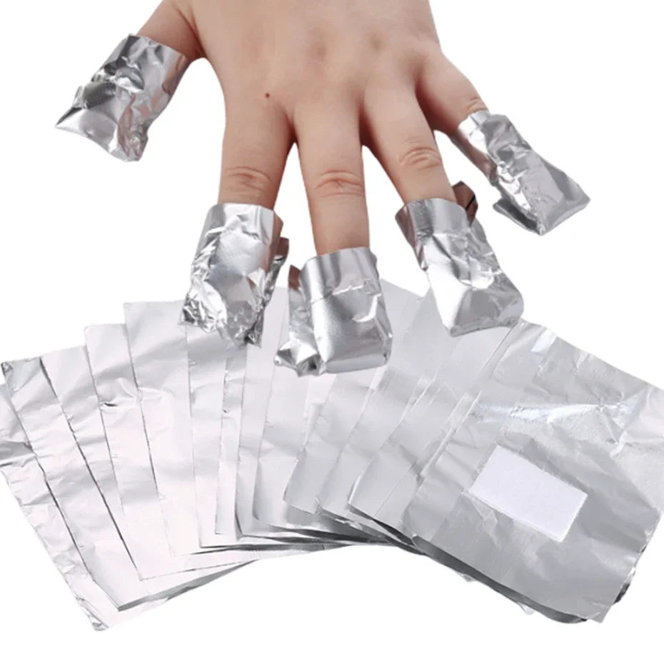 

50/100Pcs/Bag Aluminium Foil Nail Art Soak Off Polish Nail Removal Wraps Nail Towel Gel Polish Cleaning Cotton Pad Manicure Tool