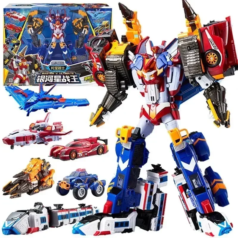 6 IN 1 Master V Ultimate Tobot Transformation Car to Robot Toy Ornament  Korea  Brothers Anime Tobot Deformation Airplane Toys