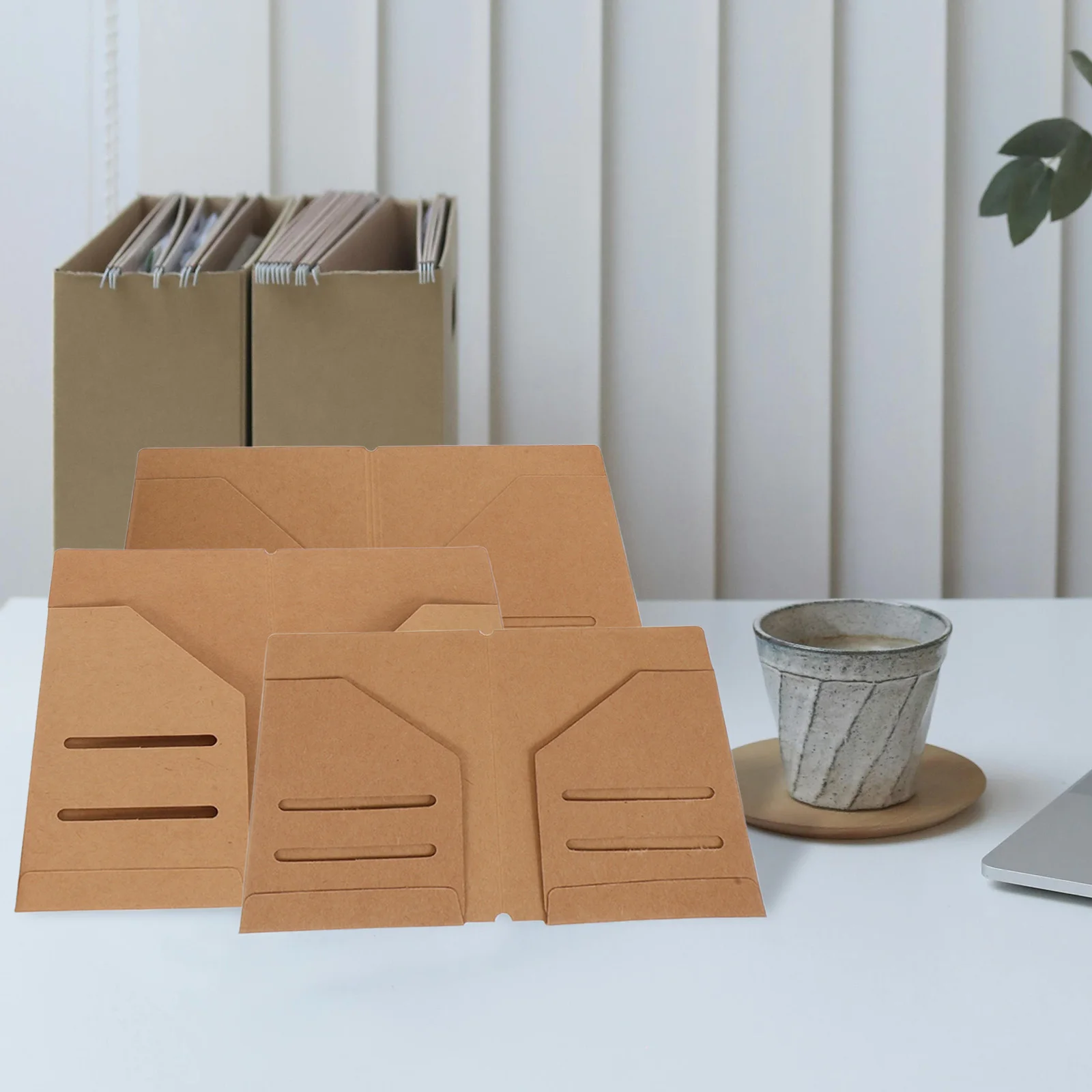 

Kraft Paper Folders Document Holder Receipt Organizer Notebook Case Pouch Wallet Zipper Storage Folder File Bag Card
