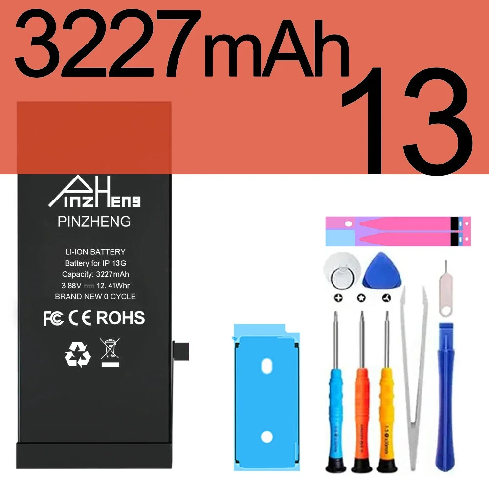 PINZHENG Echte batterij met hoge capaciteit voor iPhone X XR XS Max 12 13 Mini Pro Max 11 Pro Max Vervanging Bateria Garantie Eén jaar