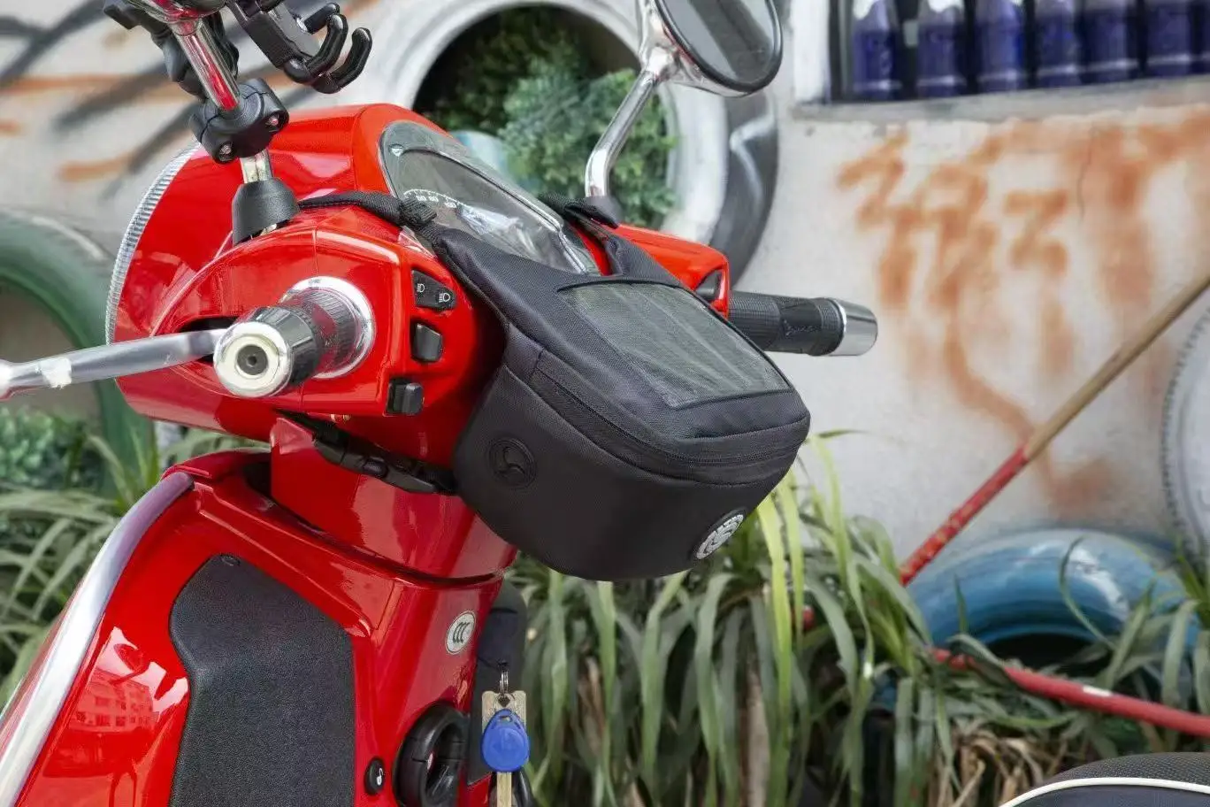 حقيبة دراجة نارية كهربائية متعددة الوظائف من Ashin، حزمة أمامية للسكوتر، مقاومة للماء، خفيفة الوزن، سعة كبيرة، غطاء مطر قابل للفصل #4