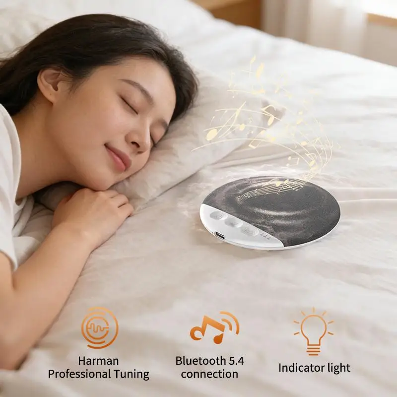 🛒Under Pillow Mini Speaker 5.4 Hifi Stereo Sound Machine White Noise With 30/60/90 Min Timer For Bedroom Sleep