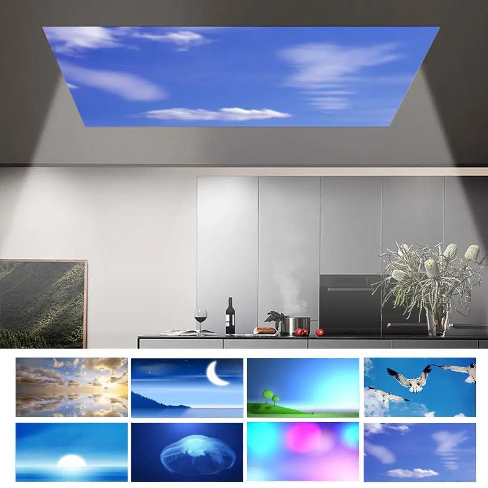 Lampshade Light Cover Nature Print Ceiling Lights Magnetic Light Fluorescent Light Filters Home Office Drop Ceiling Lamp Decor