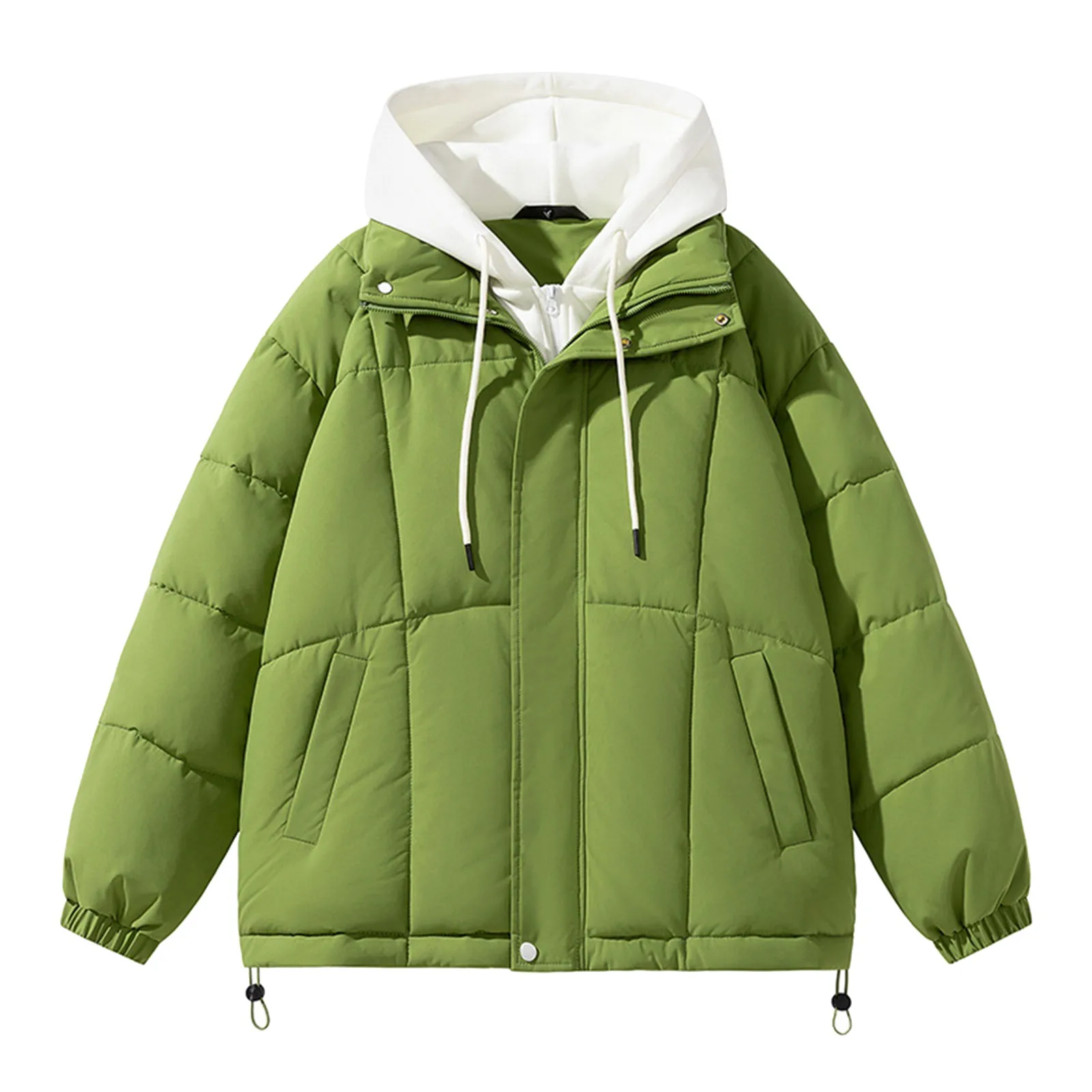 Doudoune à capuche rembourrée en coton chaud pour hommes et femmes, manteau de neige épais, pardessus froid-vert pour couple, nouveau, hiver, offre spéciale