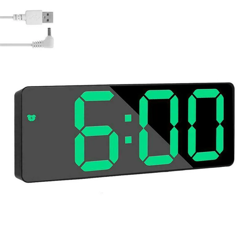 Mirror LED Digital Alarm Clock 12/24 Hours Battery/USB Operated Home Decoration Modern Multifunctional High Quality