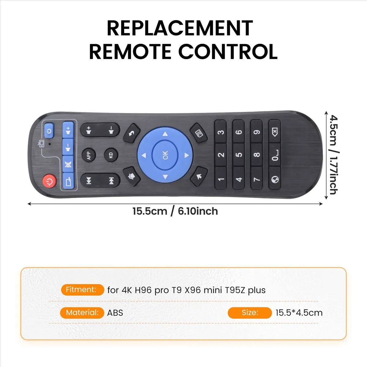 Controle remoto de substituição Y23A para caixa de TV inteligente MXQ-4K MXQ H96 Pro T9 X96
