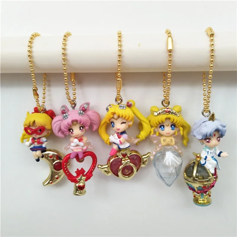 

Japanese Cute Sailor Moon Anime Figurine Pendant Action Figure Kawaii Keychain Doll Models Collection Model Toys Gift