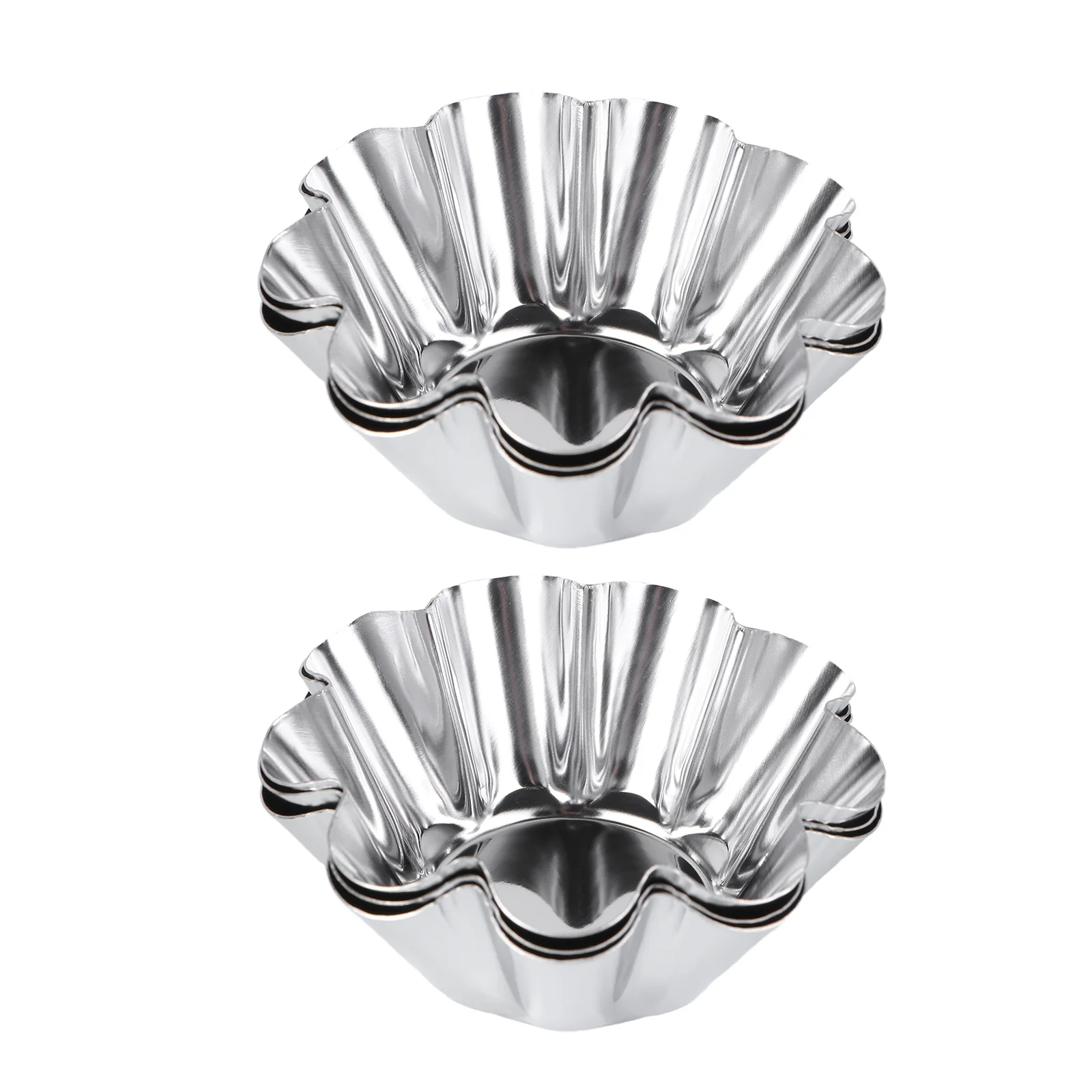 

6 Pcs Cake Mold Saucepan Flower Tart Pans Fudge Broiler Silver Stainless Steel Cheesecake