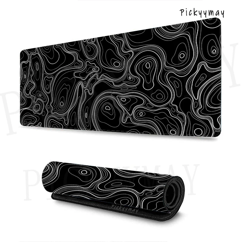 

Mouse Pad Topographic Map Art Large Gamer Mousepad Keyboard Mat XXXL Mouse Mats 31.4x11.8in Rubber Desk Pad Design Desk Rug