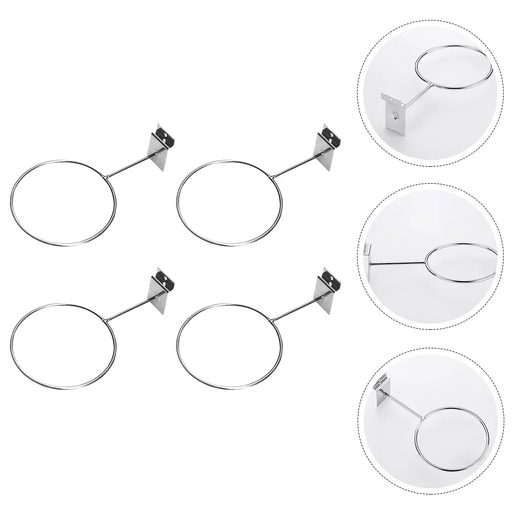 

4Pcs Basketball Display Racks Wall Mounted Iron Ball Holders Durable Sports Storage Organizer for Home Mall Exhibition