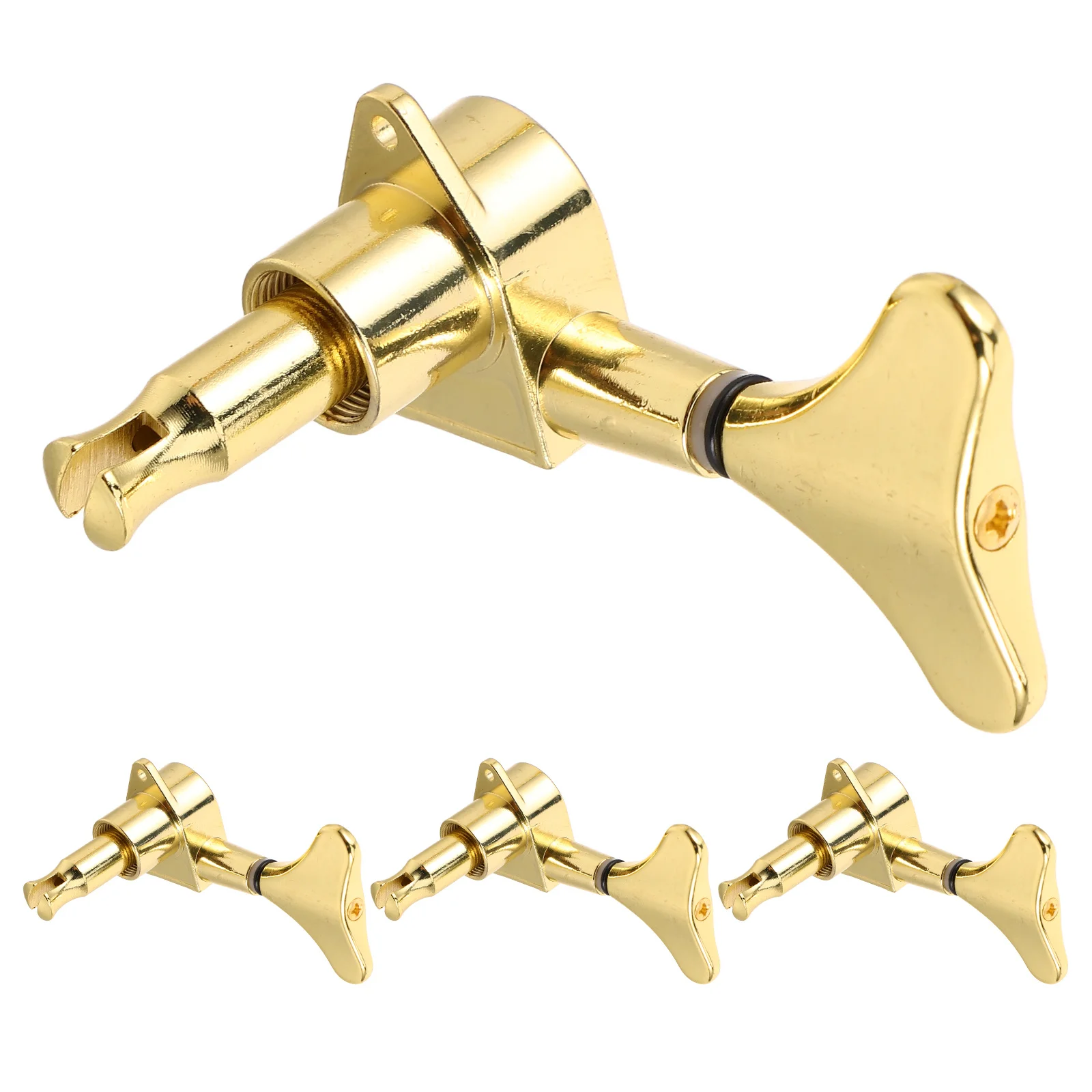 

4Pcs Bass Tuning Pegs Gold Finish Durable Alloy Closed Structure Bass Guitar Tuning Keys Replacement Accessories