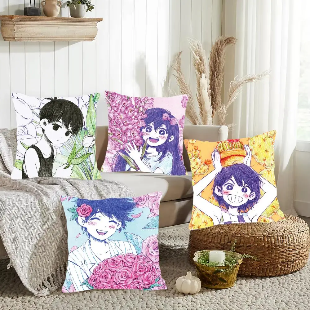 Game O-Omori Cushion Cover Luxury Soft Plush Pillowcase Double Side Cushion Cover Cozy Home Decor Unique Gifts