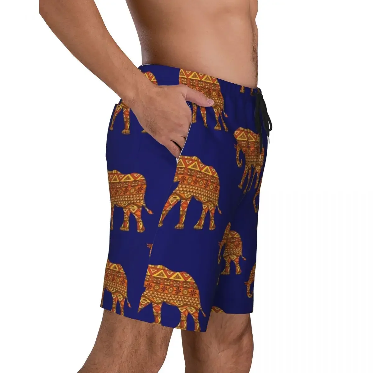 Men's Gym Shorts Vintage Elephant Stylish Swimming Trunks African Animal Quick Dry Running Surf Hot Plus Size Beach Short Pants