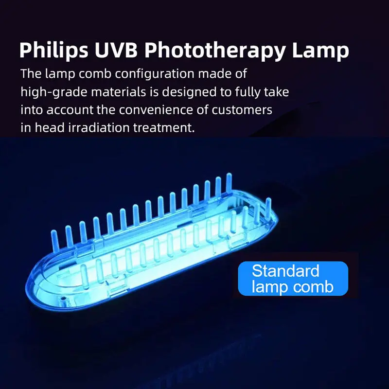 Narrowband ultravioleta UV fototerapia instrumento, luz para terapia, vitiligo, psoríase, tratamento da pele lâmpada, 311nm