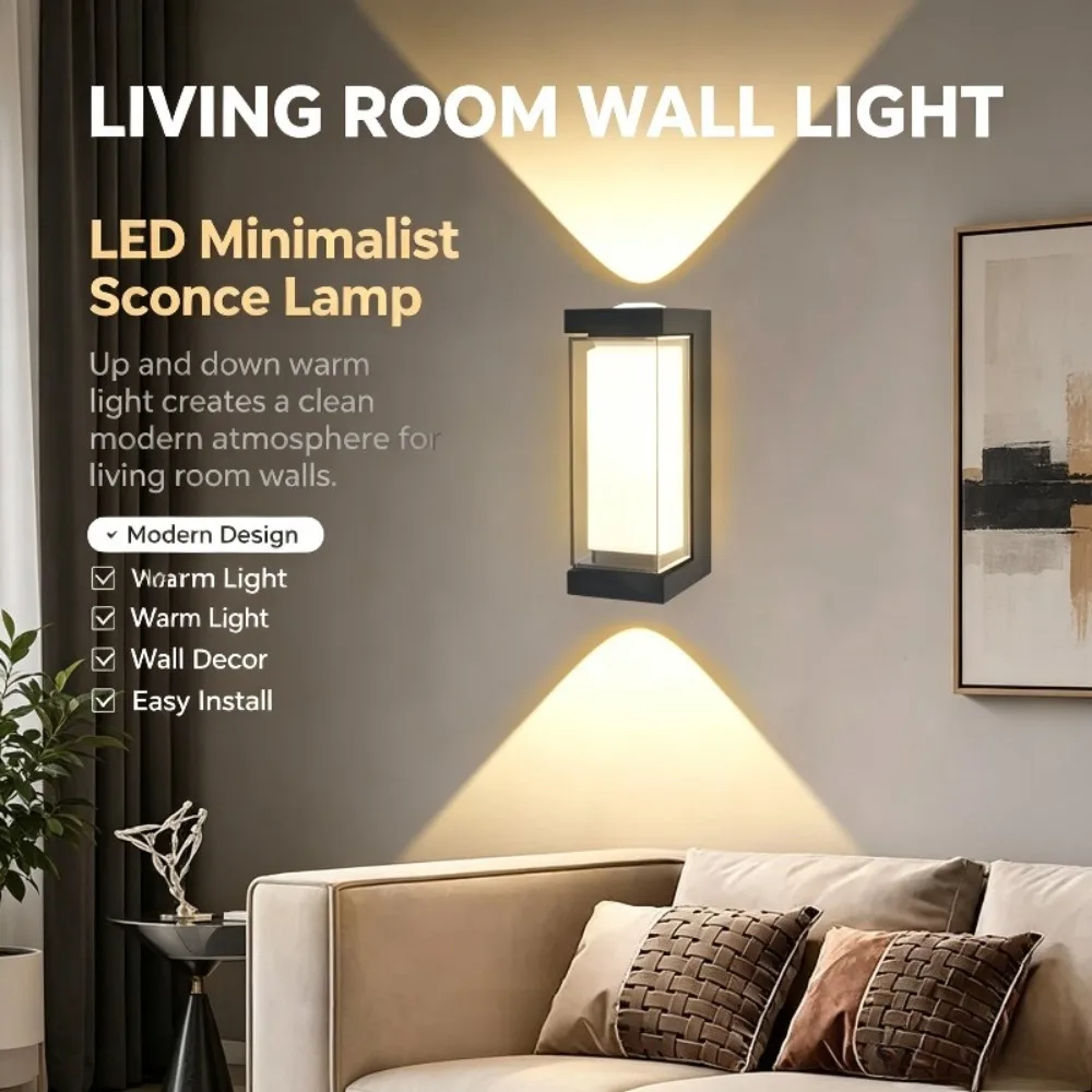 LED Minimalist Wall Light Indoor Upper and Lower Wall Lights Living Room Background Bedside Lighting Corridor Decorative Lights