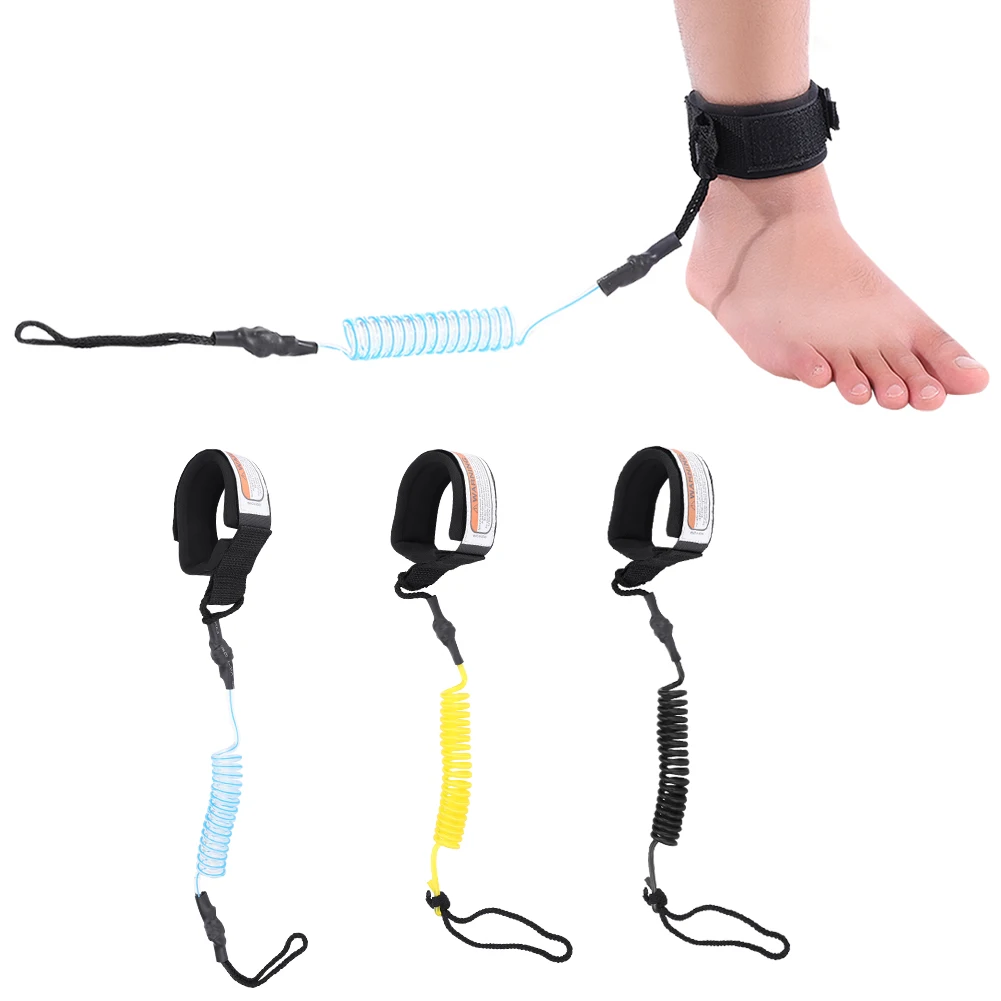 Board Coiled Stand Up Paddle Board 5mm Coiled Spring Leg Foot Rope Surfing Leash for Surfboard