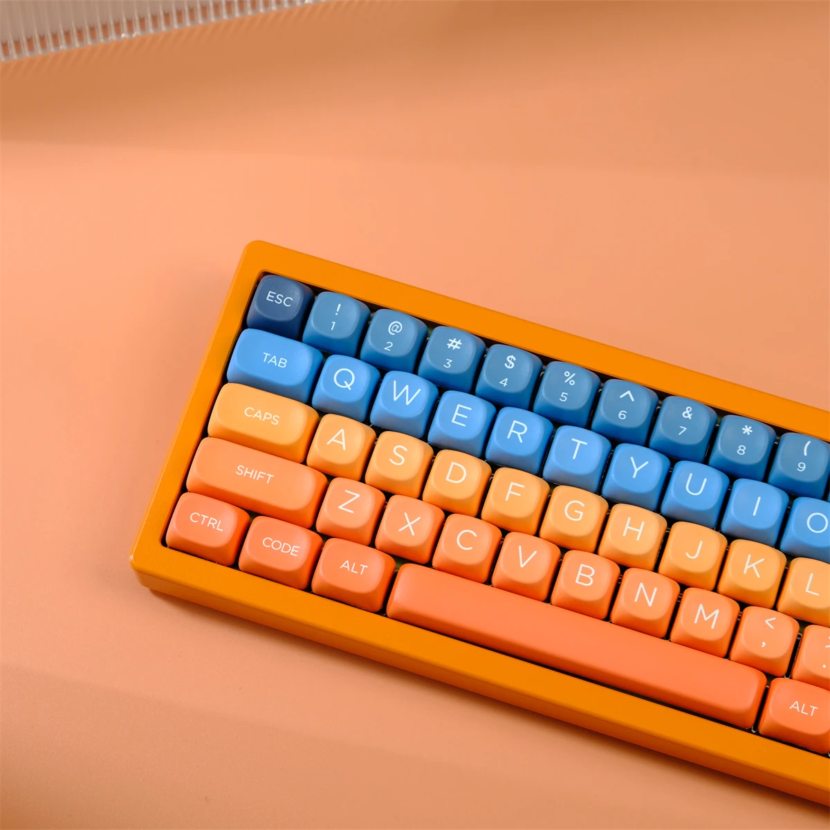 Gradient Color Skyline 126 Keys PBT Keycaps Five-sided Sublimation MOA Profile Keycaps For MX Switches Mechanical Keyboard