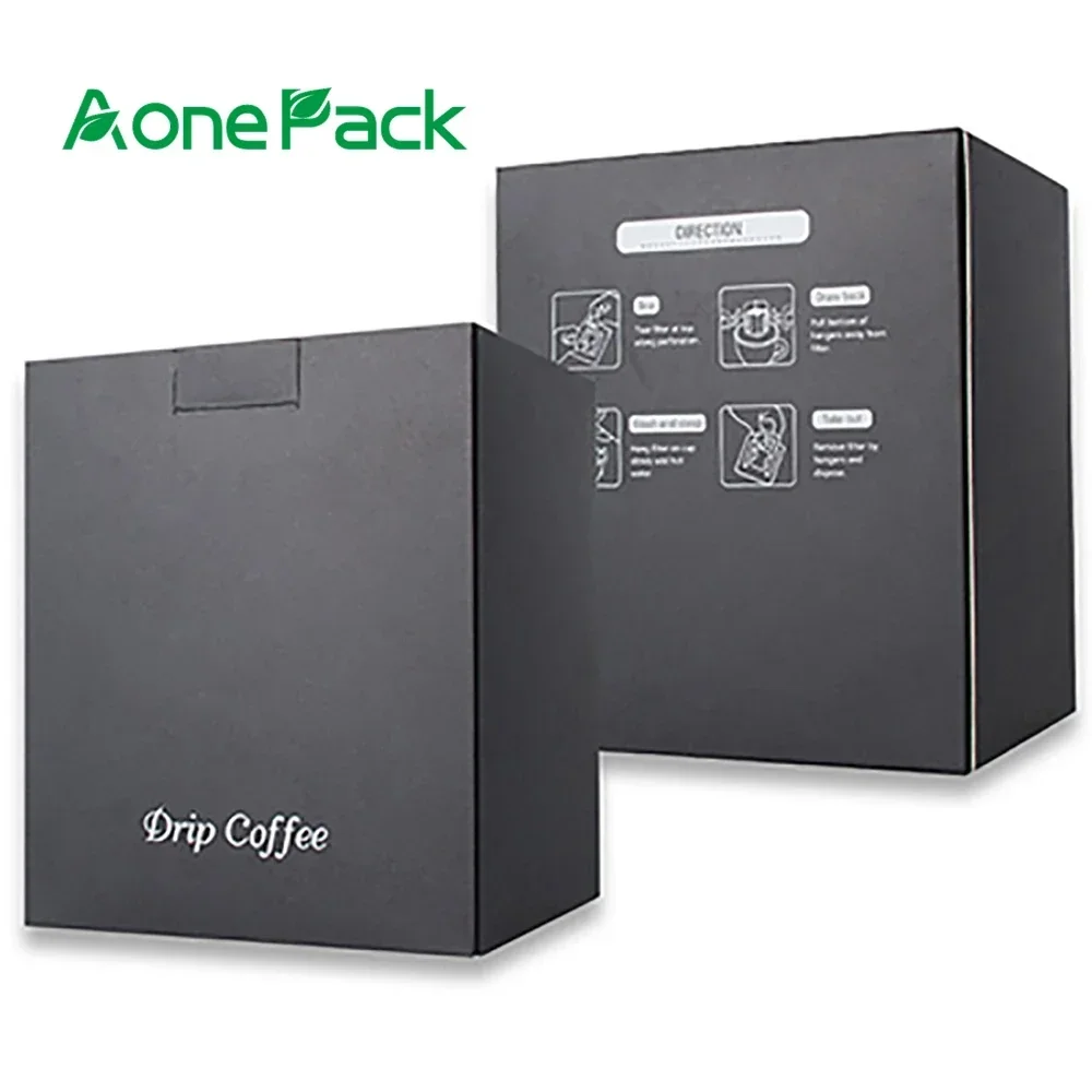 

10pcs White/Black/Brown Box For Drip Coffee Filter Bag Outer Tea Sachet And Drip Coffee Bag Paperboard Package Boxes