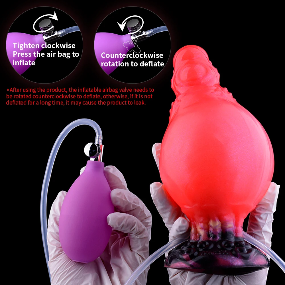 YOCY الخيال الأحمر الوحش الشرج المكونات نفخ Pudgy القذف لعبة الجنس للنساء الرجال مع كوب شفط قوي اللعب حر اليدين