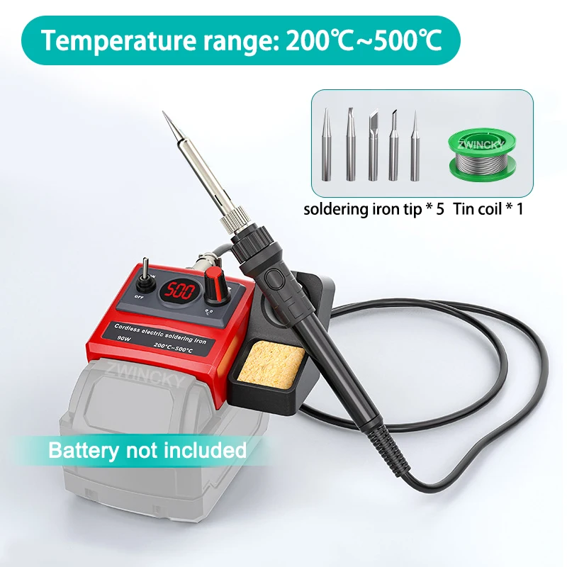 for Makita/Dewal/Milwaukee/Bosch 18V Battery, Cordless Adjustment Electric Soldering Iron Digital LCD DIY Welding Repair Tools