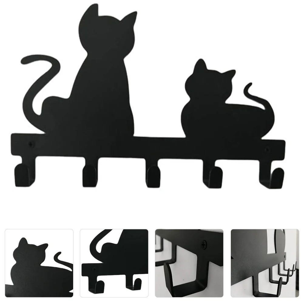 

Cat Towel Hook Cartoon Hanger Crochets Wall Rack Iron Clothes Shaped 5 Integrating Coat Hooks Mount