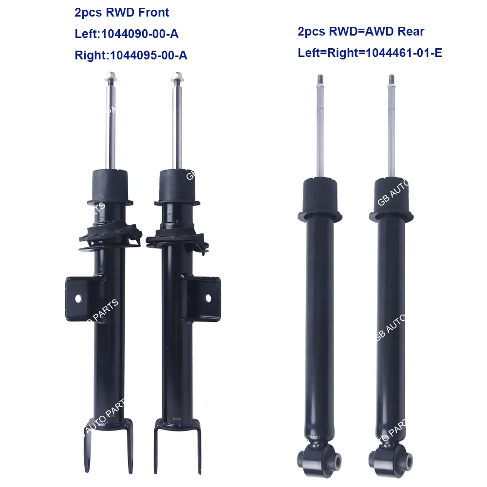 

4pcs Front Rear Left Right Shock Absorber Strut Damper for Tesla Model 3/Y RWD 2017-2021 1044095-00-A,1044090-00-A 1044461-01-E