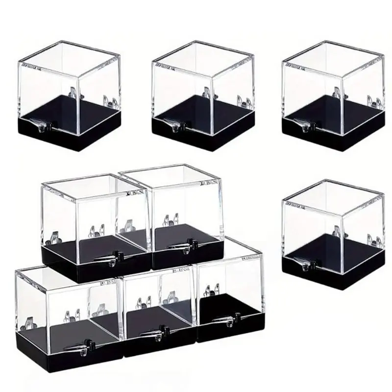 ABRU-For Gemstones, Coins, Diamonds, Rock Storage-20PCS Clear Lidded For Minerals Display Boxes-Diplay Case Desktop Home Decor