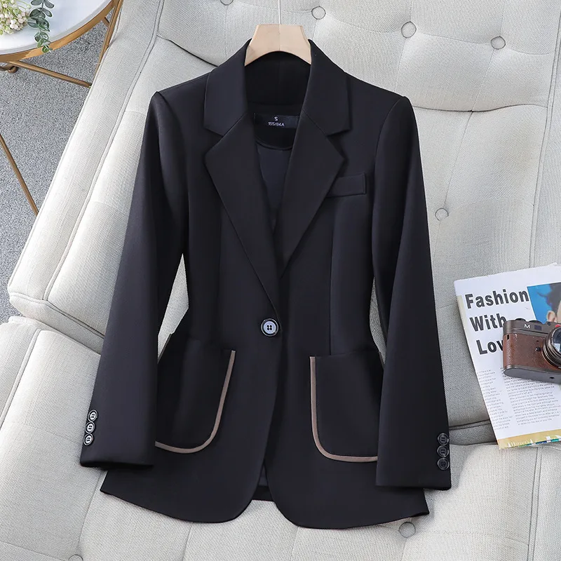 Nueva moda mujer chaqueta Formal señoras Oficina negocios Ropa de Trabajo chaqueta abrigo primavera otoño chaqueta de manga larga prendas de vestir exteriores femeninas