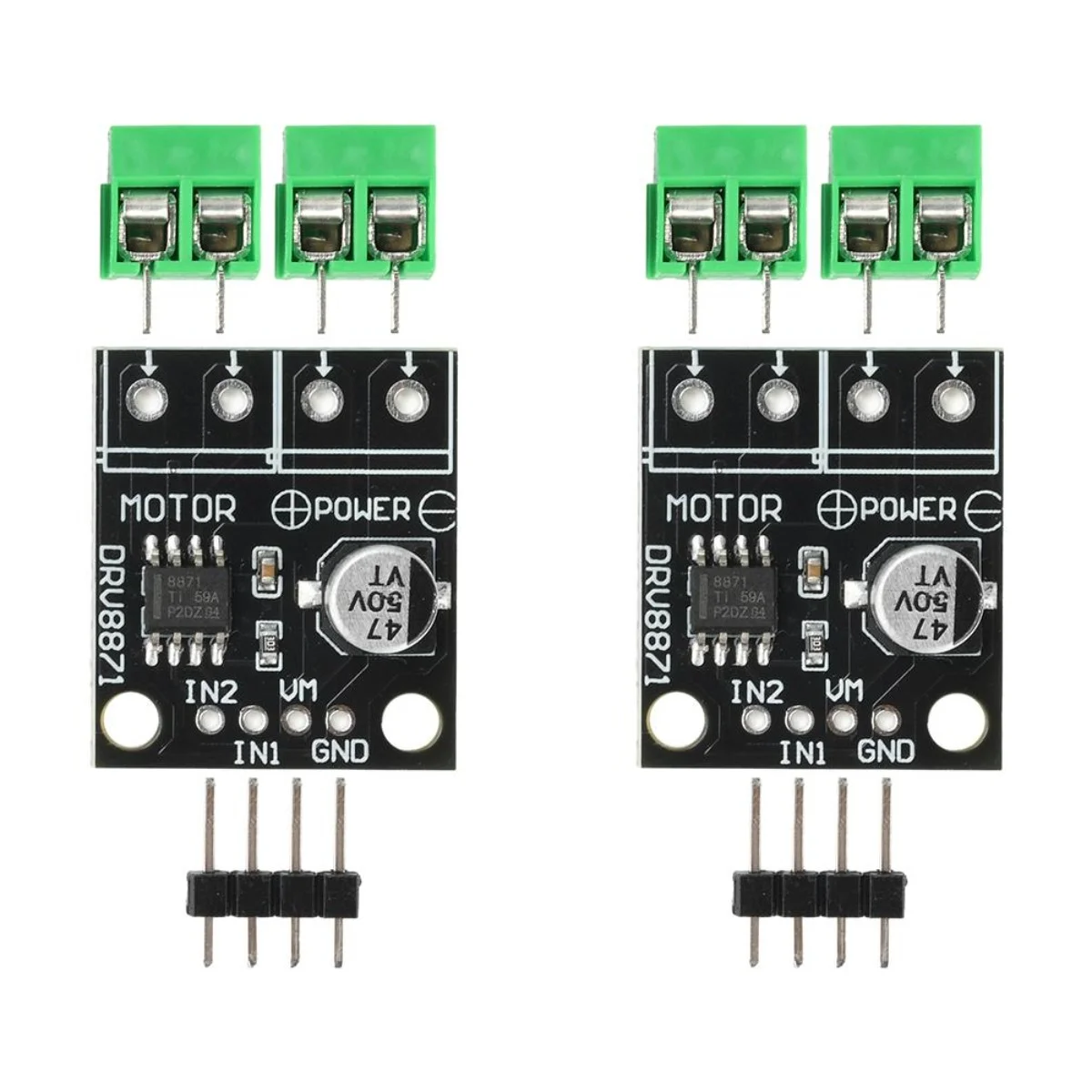 2pcs DRV8871 H-Bridge Brushed DC Motor Driver Breakout Board PWM Control Driver Module 3.6A Max Internal Current Sense DC6.5-45V