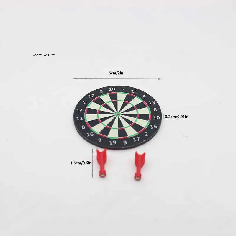 1/2Set Miniatur Puppenhaus Dart Bord Darts Spiel Set Spielen Puppe Haus Miniaturas Wohnkultur Zubehör Spielzeug Pretend spielen Spielzeug